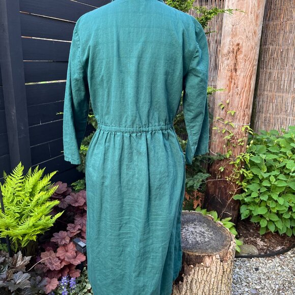 Gudrun Sjödén Green Cotton/Linen Dress (S) - Picture 3 of 4